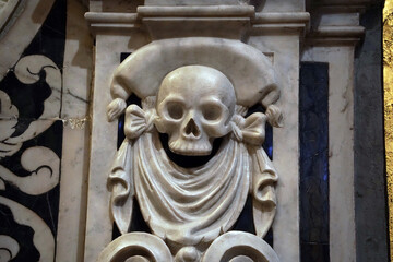 templar malta knight tomb skull skeleton - obrazy, fototapety, plakaty