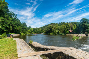 Fototapeta premium Summer day on Sazava river in Czech republic