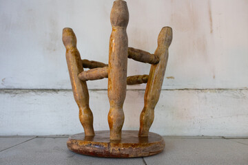 upside down wooden stool