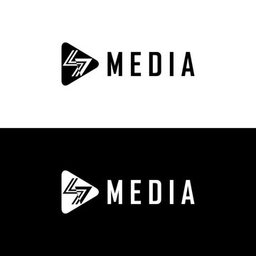 447 letter media company brand logo vector design