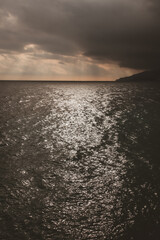 golden sea at sunset