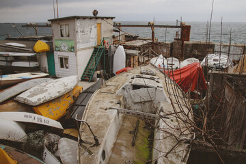 Boats are being repaired