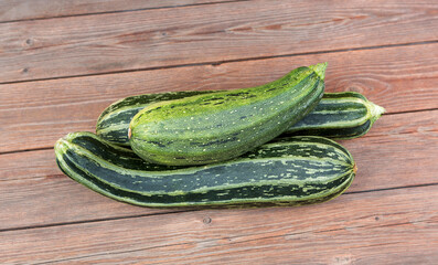 Zucchini on a wooden