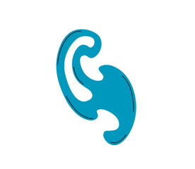 French curve, sewing ruler vector flat illustration. Mathematical manual or technical drawing tool. Symbol of crafts, sewing, good as icon or logo