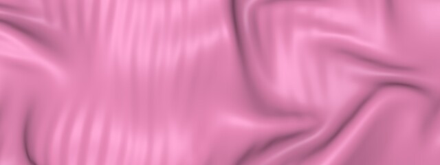 Pink fabric background. 3D render of fabric, liquids in full screen. Wavy, smooth animation. Fashion background.