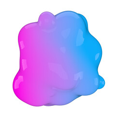 3D abstract pink-blue liquid ball isolated on transparent background in png format. 3D rendering