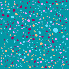 ILLUSTRATION ABSTRACT BACKGROUND SCATTERED DOODLE LINE FLAT COLOR DESIGN PATTERN VECTOR