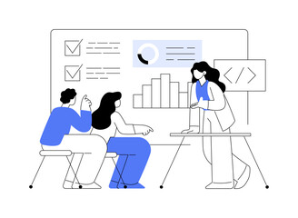 IT management courses abstract concept vector illustration.