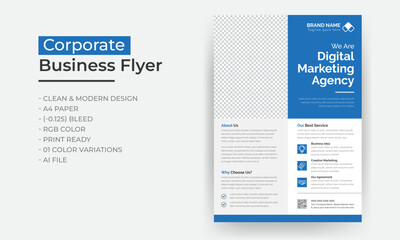 Obraz premium Corporate business flyer template design set, vector poster design or business leaflet template design 
