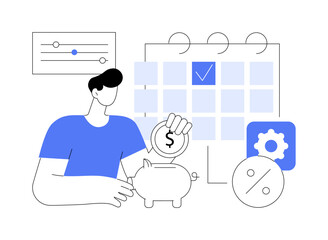 Early payment discount abstract concept vector illustration.