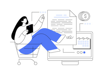 Prepayment terms abstract concept vector illustration.