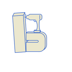 Letter b of the Latin alphabet stylized for repair