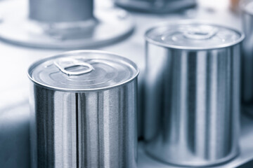 Industrial machine used in canning jar production. A close-up view.