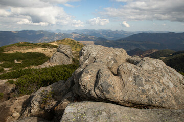 picturesque mountain stone scenery in autumn