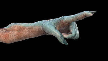 Alien hand, 3D illustration