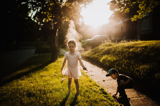 a girl tries to copy her brother but fails miserably