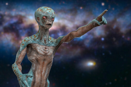 Alien hand, 3D illustration