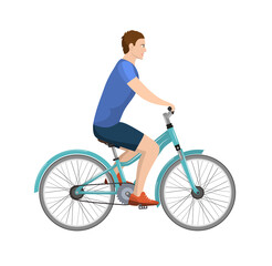 Obraz na płótnie Canvas adult young man riding bicycles.