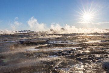 Geothermal Steam in Myvatn Iceland