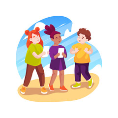 Singing class isolated cartoon vector illustration.