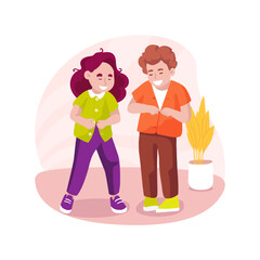 Button and unbutton isolated cartoon vector illustration.