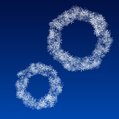 Silver Snowflake Vector Blue Background. Holiday