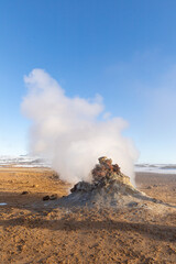 Fototapeta na wymiar Geothermal Steam in Myvatn Iceland