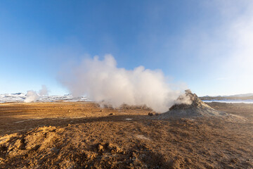 Geothermal Steam in Myvatn Iceland