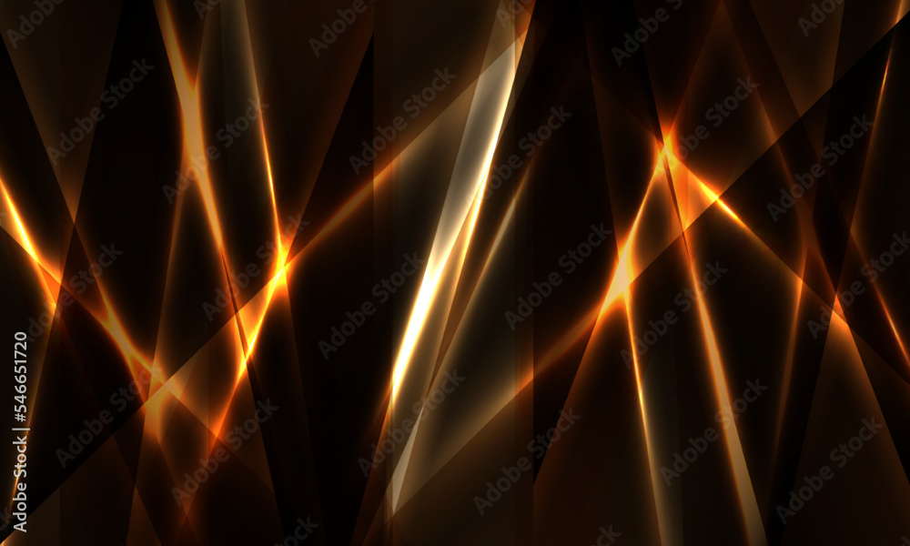 Poster black abstract background with glowing orange light lines. modern futuristic abstract design backgro
