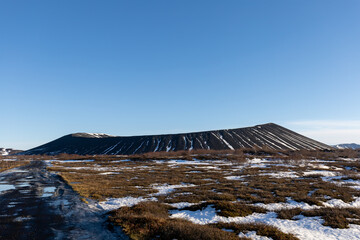 Volcano crater at Myvatn in Iceland
