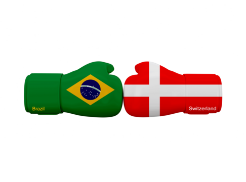 Brazil vs Switzerland football match. Soccer Competition