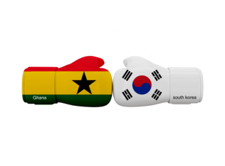 Ghana vs South Korea football match. Soccer Competition