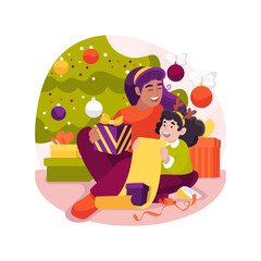 Gifts decoration isolated cartoon vector illustration.