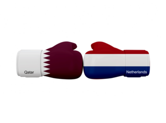 Qatar vs Netherlands football match. Soccer Competition