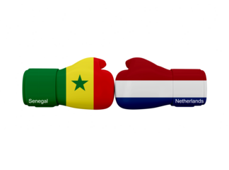 Senegal Vs Netherlands football match. Soccer Competition
