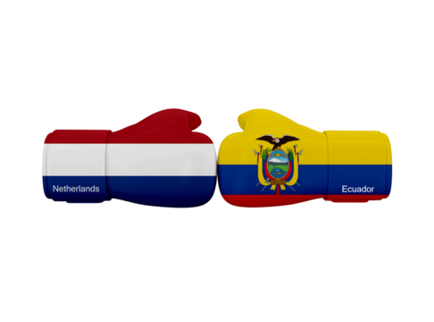 Netherlands vs Ecuador football match. Soccer Competition - Powered by Adobe