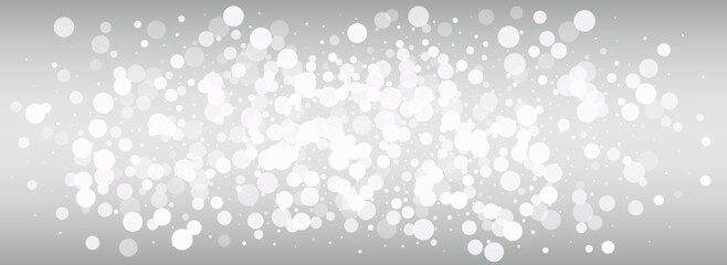 White Snowfall Vector Silver Panoramic