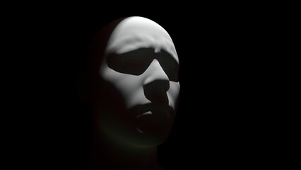 Sculpture "sad man in the dark" 3D VISUALIZATION 3D MODEL