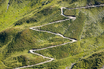 Mountain path up to the Col du Balme above Chamonix, France.
