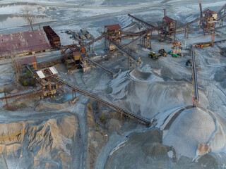 Aerial view of granite quarry