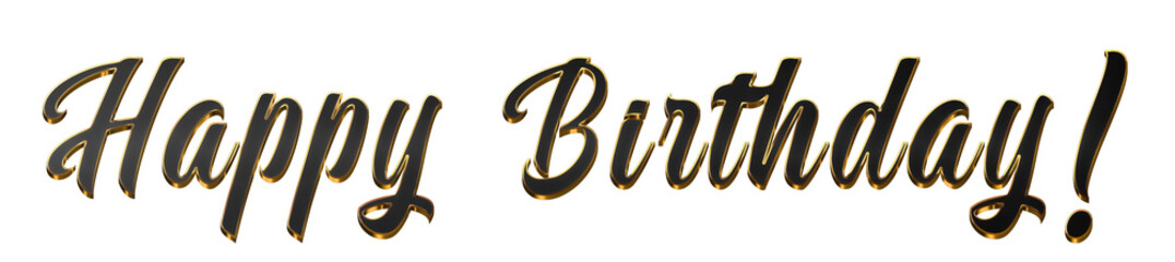 Black Text Happy Birthday cut out