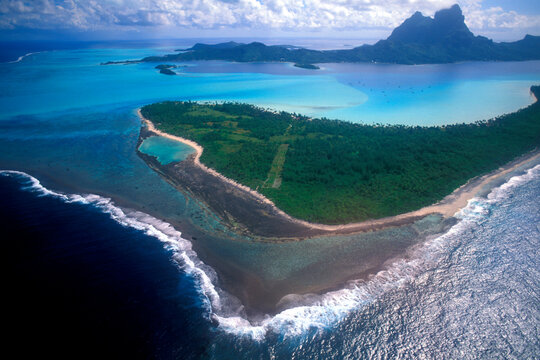 Aerial of Beautiful Islands French Polynesia Bora Bora Tahiti