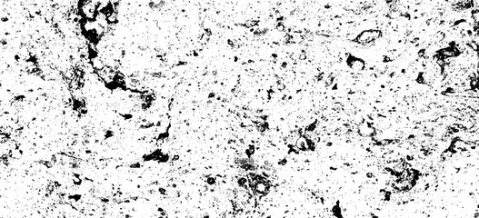 Monochrome texture composed of irregular graphic elements. Distressed uneven grunge background. Abstract vector illustration. Overlay for interesting effect and depth. Isolated on white background.