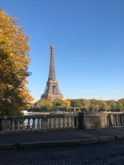 Obraz premium Tour Eiffel, Paris, Europe, France, Ciel bleu, automne