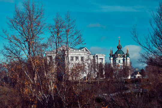St Andrew's Church and National Museum of the History of Ukraine. in Kyiv, Ukraine..