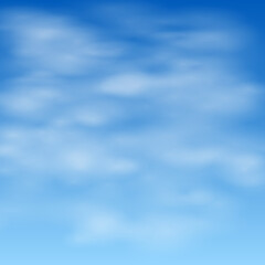 Naklejka na ściany i meble White clouds against the blue sky. Realistic clouds.White haze mist