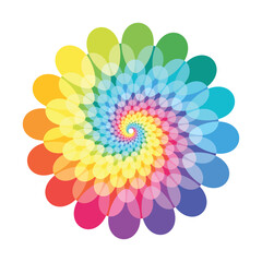 Swirling like spiral shape made from colorful bright rounded elements - 546661706