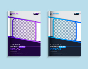 Modern corporate book cover design template set premium vector, cover page annual report business profile book cover template elegant modern design editable text and vector