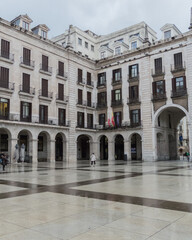Fototapeta na wymiar Plaza de Pedro Velarde, a central square in the city of Santander.