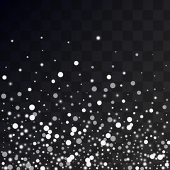 Silver Snowflake Vector Transparent Background.